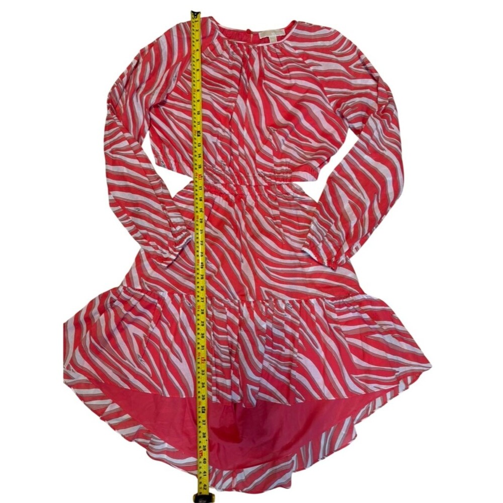 Michael Kors Cotton Lawn Cutout Mini Dress In Zebra Geranium Red/Pink XL - Picture 5 of 13